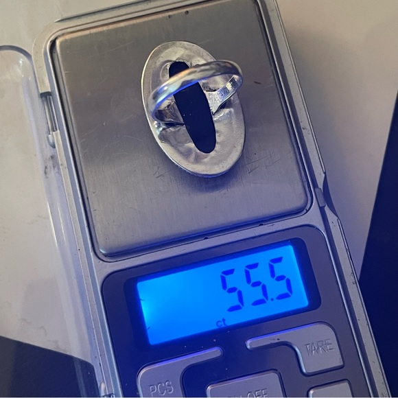 New Artisan Rare Natural Ammolite 925 Sterling Silver Oval Root Chakra Ring - Picture 3 of 13